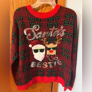 Ladies Santa’s Bestie Christmas Sweater - Size Large